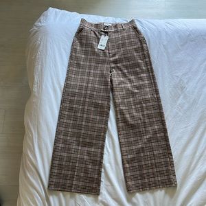 NWT A LOVES A Brown Pink Plaid Pants